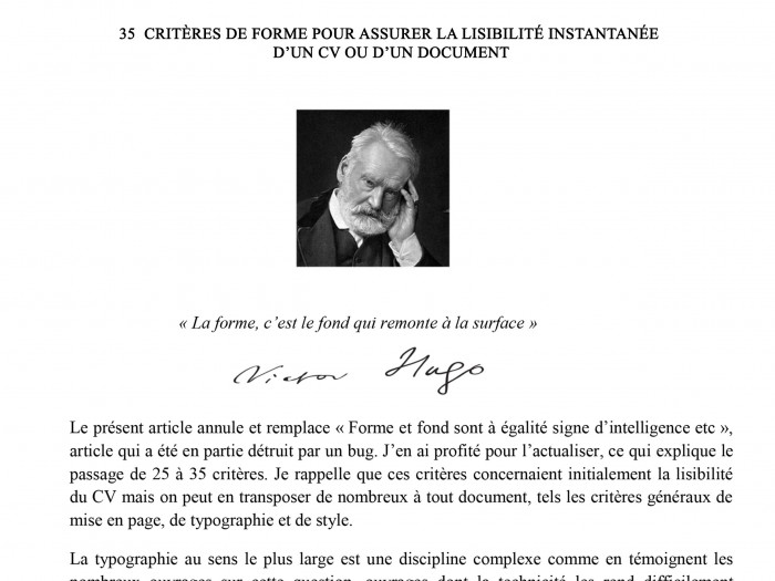 35  critères de forme pour assurer la lisibilité instantanée d’un CV ou d’un document